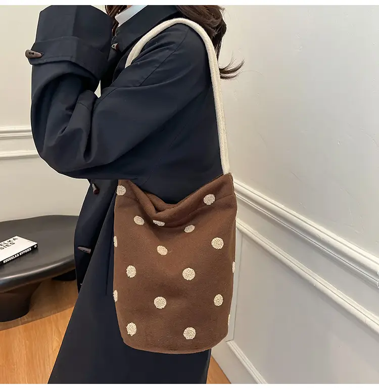 Women's Polka Dot Shoulder Bag Winter Commute Large — feature 25