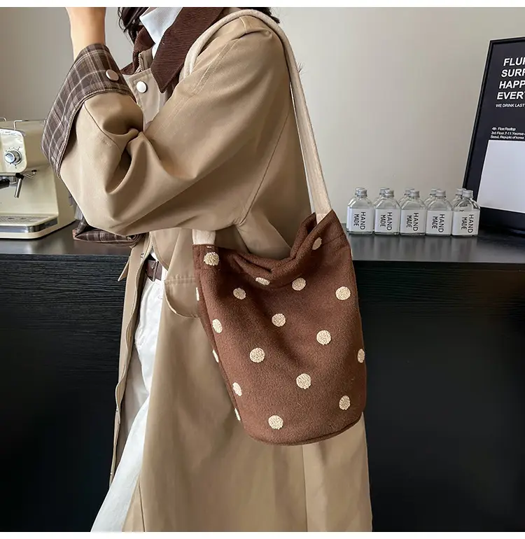 Women's Polka Dot Shoulder Bag Winter Commute Large — feature 30