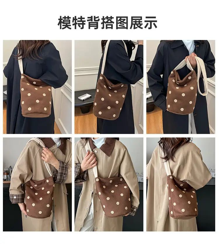 Women's Polka Dot Shoulder Bag Winter Commute Large — feature 4