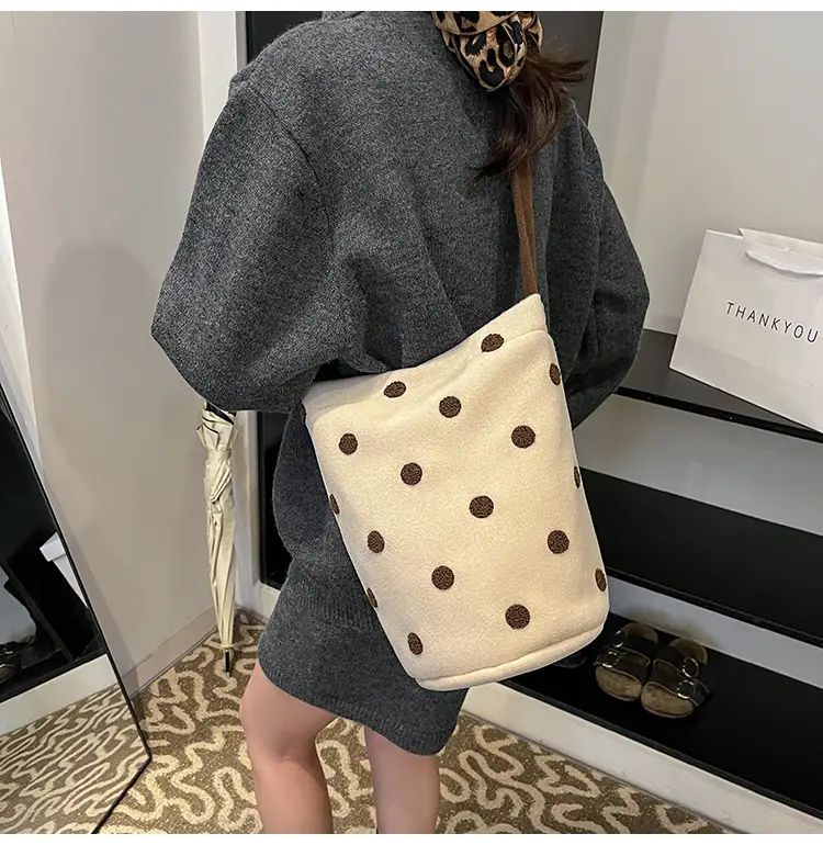Women's Polka Dot Shoulder Bag Winter Commute Large — feature 47