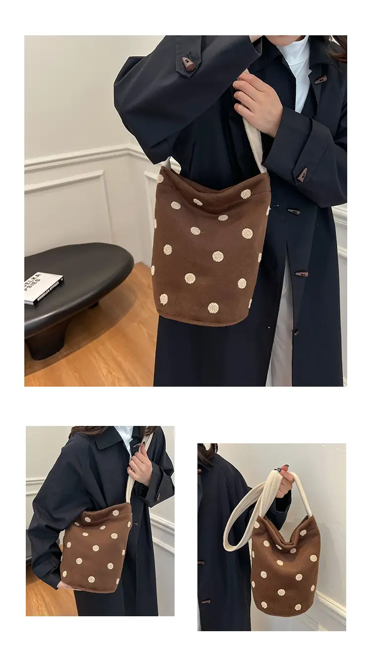 Women's Polka Dot Shoulder Bag Winter Commute Large — feature 5