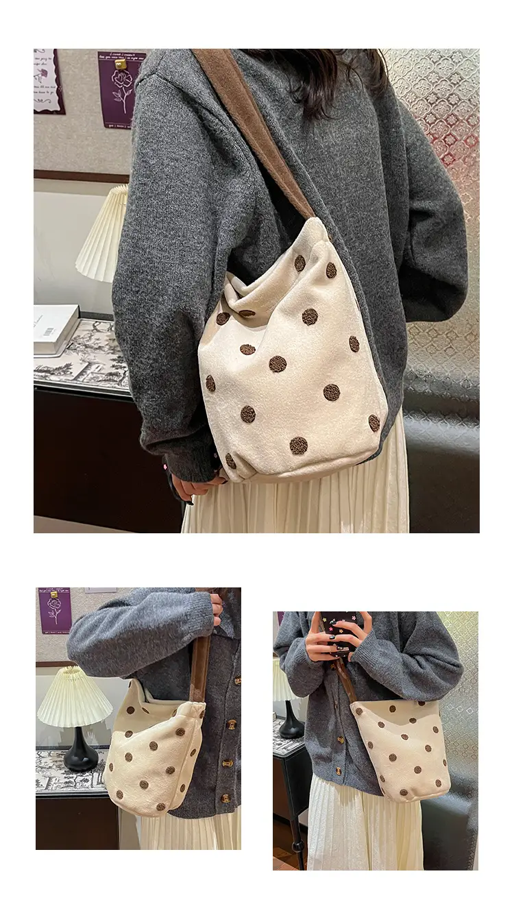 Women's Polka Dot Shoulder Bag Winter Commute Large — feature 6