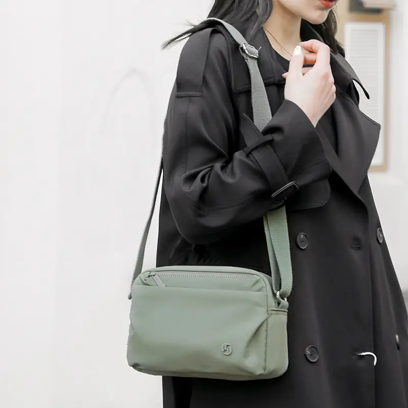 Women's Black Crossbody Bag with Strap - Image 8