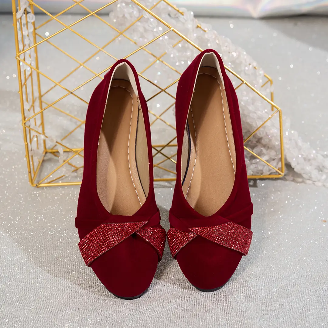 Round Head Flat 2025 New Arrival plus size Fashion Single Shoes Women's Rhinestone Shallow Mouth Slip-on Mom Shoes Casual Shoes — feature 14
