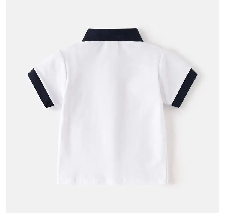 Kids Boys Polo Shirts Summer Light Blue White Pink Navy — feature 12