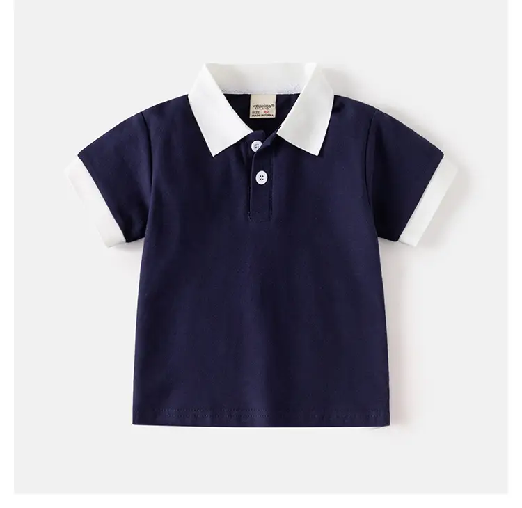 Kids Boys Polo Shirts Summer Light Blue White Pink Navy — feature 13
