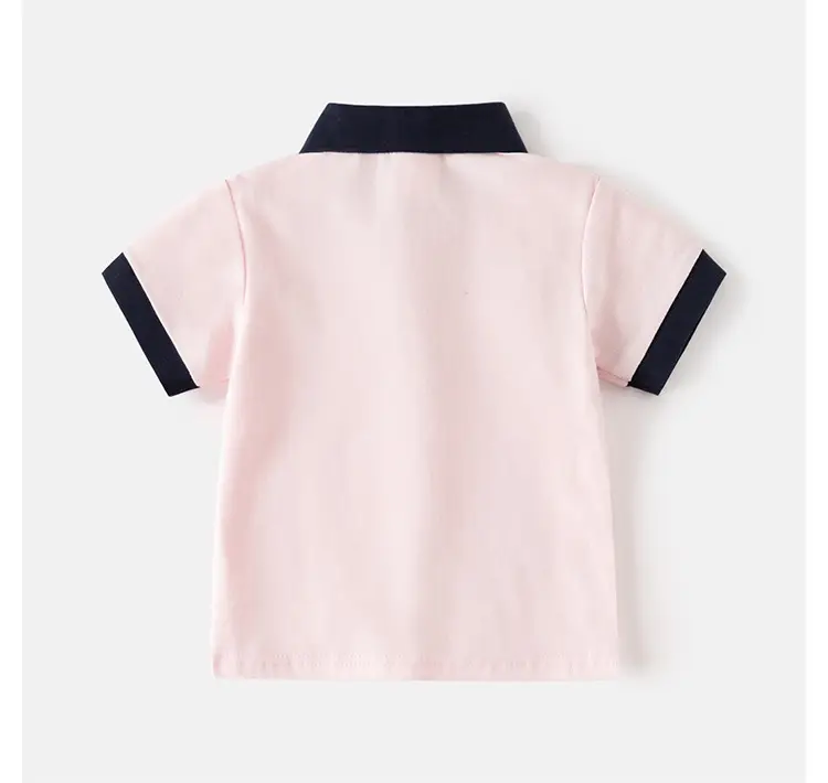 Kids Boys Polo Shirts Summer Light Blue White Pink Navy — feature 16