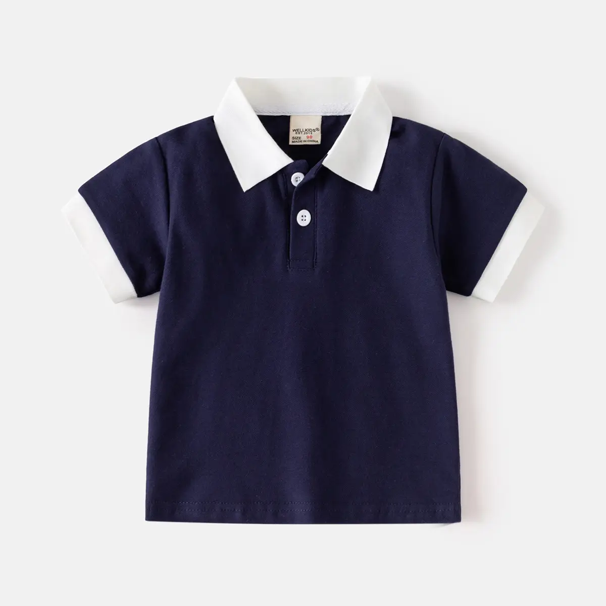 Kids Boys Polo Shirts Summer Light Blue White Pink Navy