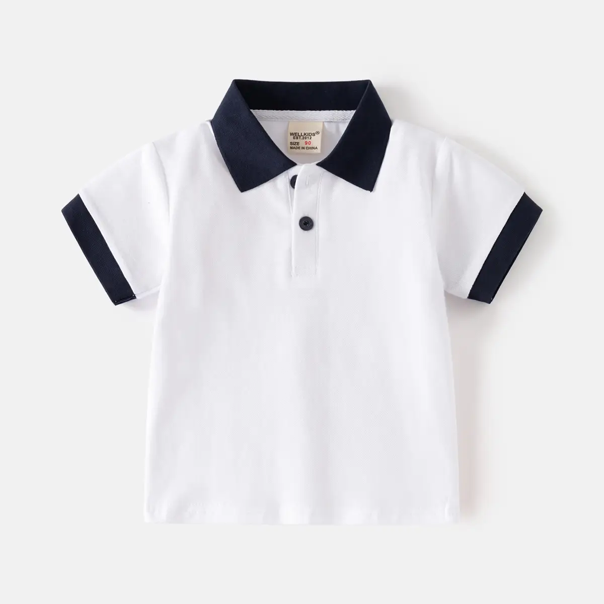 Kids Boys Polo Shirts Summer Light Blue White Pink Navy