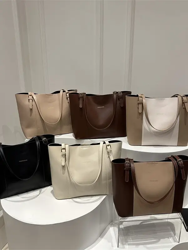 2026 Summer Patchwork Tote Bag Brown New Women