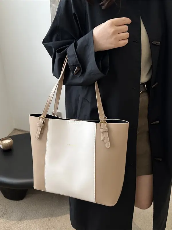 2026 Summer Patchwork Tote Bag Brown New Women