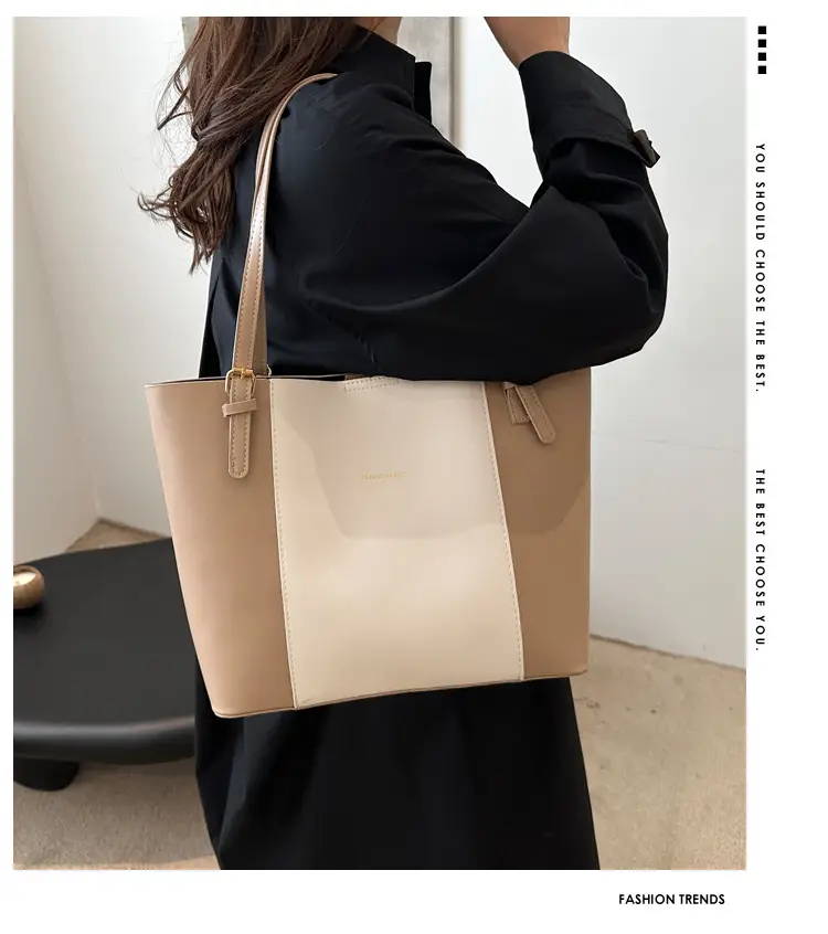 2026 Summer Patchwork Tote Bag Brown New Women — feature 2