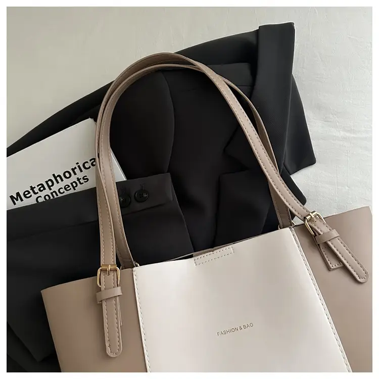 2026 Summer Patchwork Tote Bag Brown New Women — feature 9