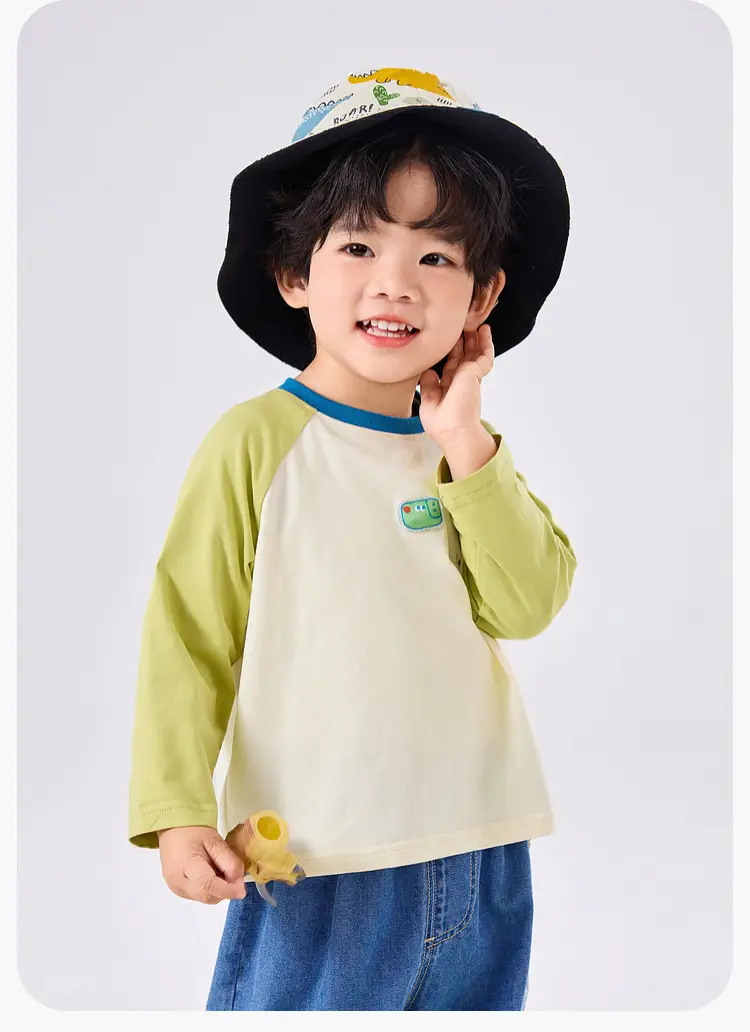 Doodle Baby Raglan Sleeve T-Shirt Spring New Boys Base Shirt — feature 16