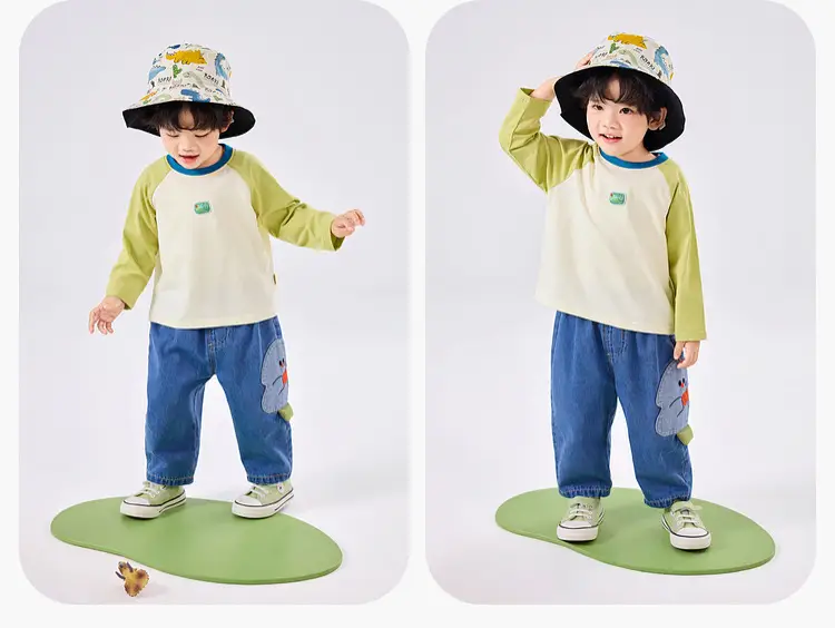 Doodle Baby Raglan Sleeve T-Shirt Spring New Boys Base Shirt — feature 17