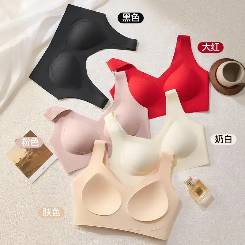 Red Push-Up Fixed Cup Women's Small Chest Bra