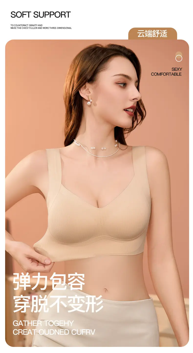 Red Push-Up Fixed Cup Women's Small Chest Bra — feature 15