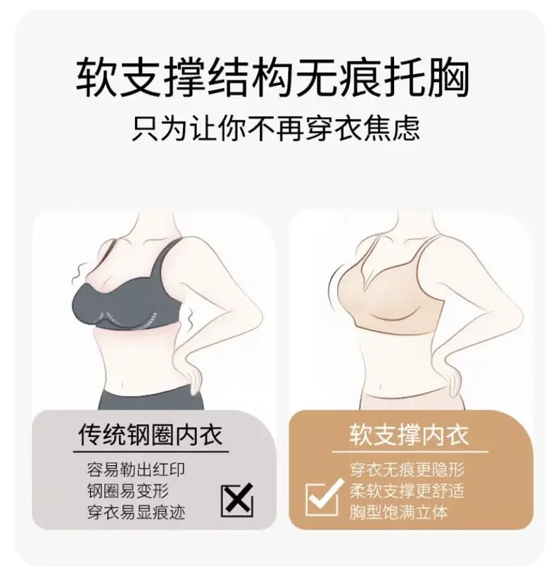 Red Push-Up Fixed Cup Women's Small Chest Bra — feature 8
