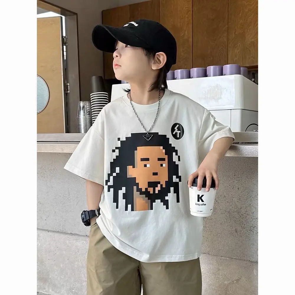 Kids Pixel Art T-Shirt White Medium Large — feature 1