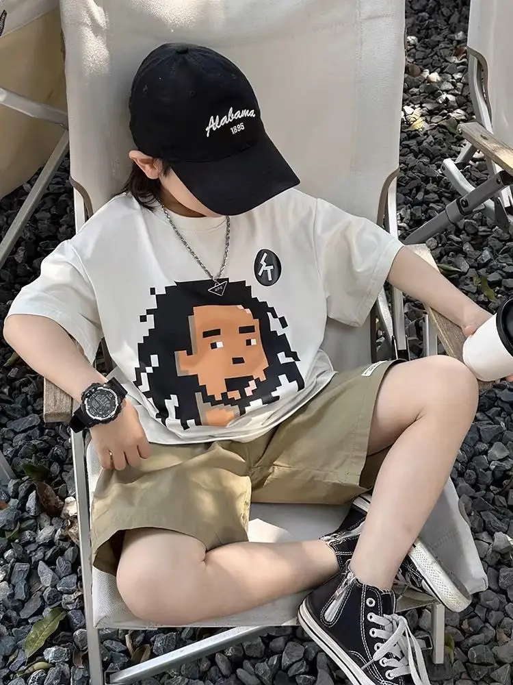Kids Pixel Art T-Shirt White Medium Large — feature 10
