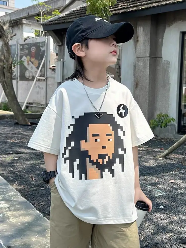 Kids Pixel Art T-Shirt White Medium Large — feature 8