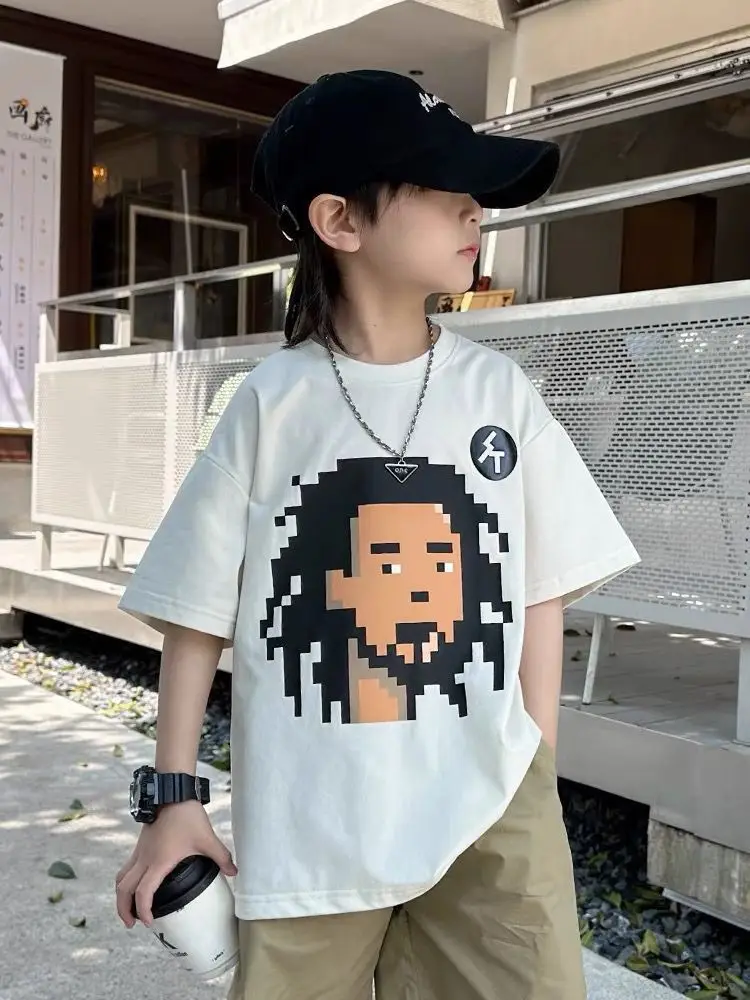 Kids Pixel Art T-Shirt White Medium Large — feature 9