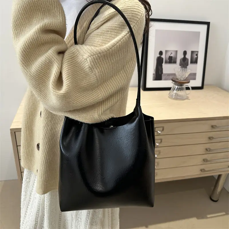 Women's Brown Leather Shoulder Bag with Teddy Bear Charm — feature 29