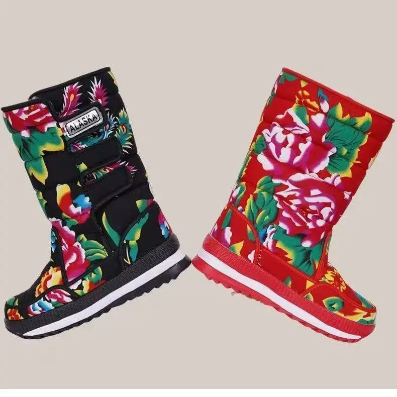 Winter Cotton Fleece Lined Shoes Northeast Ethnic Warm Travel