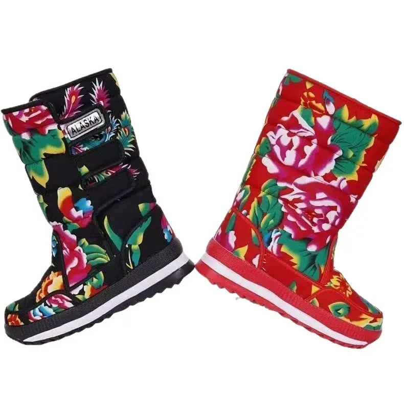Winter Cotton Fleece Lined Shoes Northeast Ethnic Warm Travel