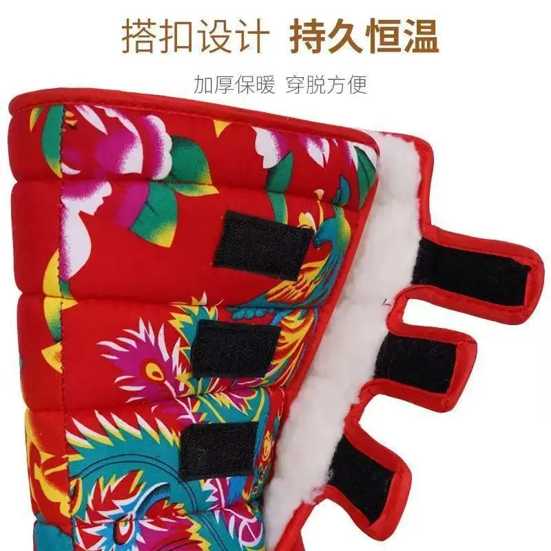 Winter Cotton Fleece Lined Shoes Northeast Ethnic Warm Travel — feature 3
