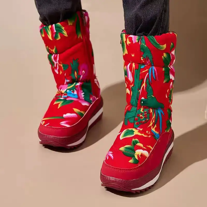 Winter Cotton Fleece Lined Shoes Northeast Ethnic Warm Travel — feature 6