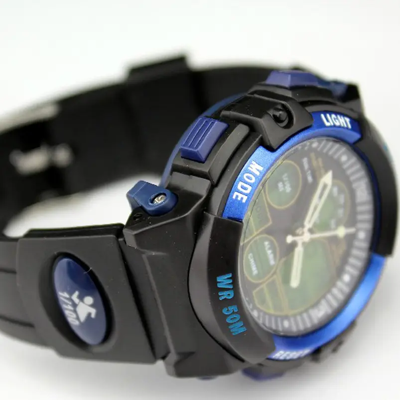 Pasnew Waterproof LED Digital Boy's Watch Black Yellow - Image 3