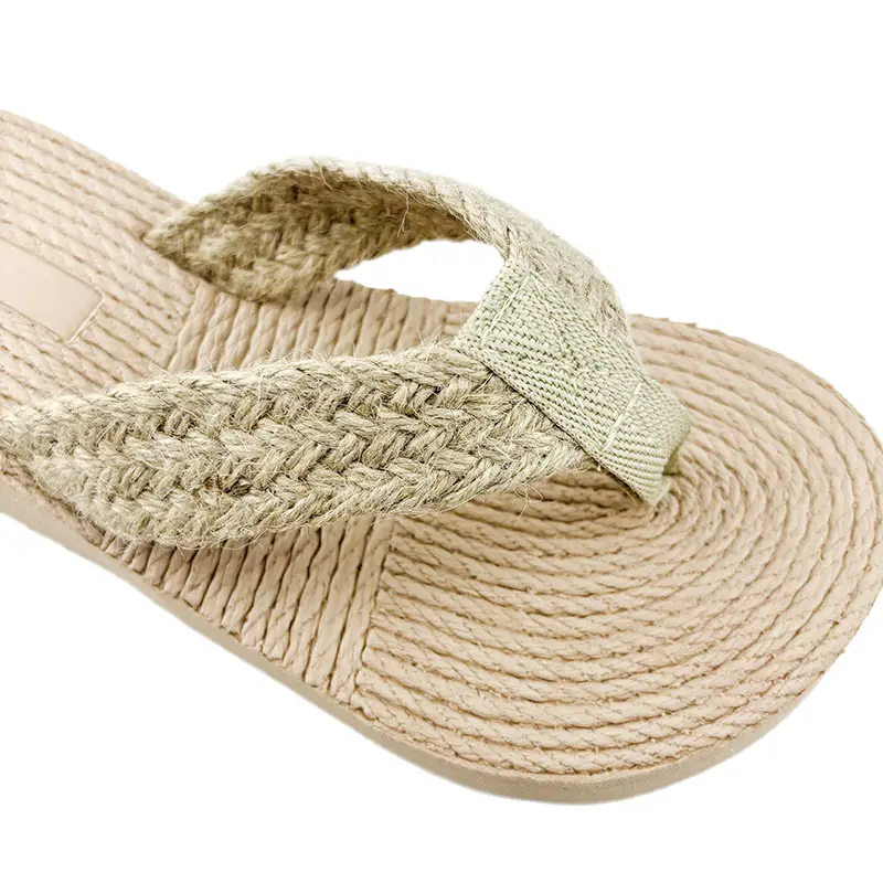 Wedge Shoes Straw Woven Travel Linen Women's Sandals Korean Style Fashionable Outwear Flip-Flops Fashionable Beach Flip-Flops Women's Slippers - Image 5