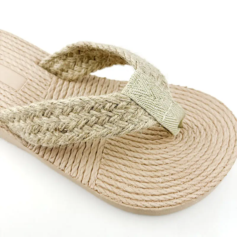 Wedge Shoes Straw Woven Travel Linen Women's Sandals Korean Style Fashionable Outwear Flip-Flops Fashionable Beach Flip-Flops Women's Slippers — feature 13