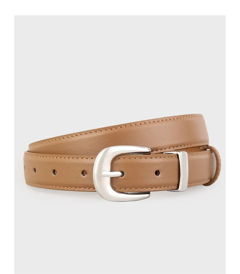 Women's Genuine Leather Belt with Silver Buckle All Colors — feature 17
