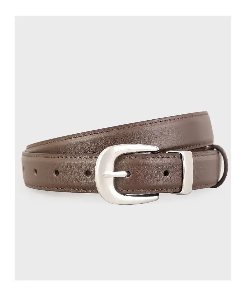 Women's Genuine Leather Belt with Silver Buckle All Colors — feature 18