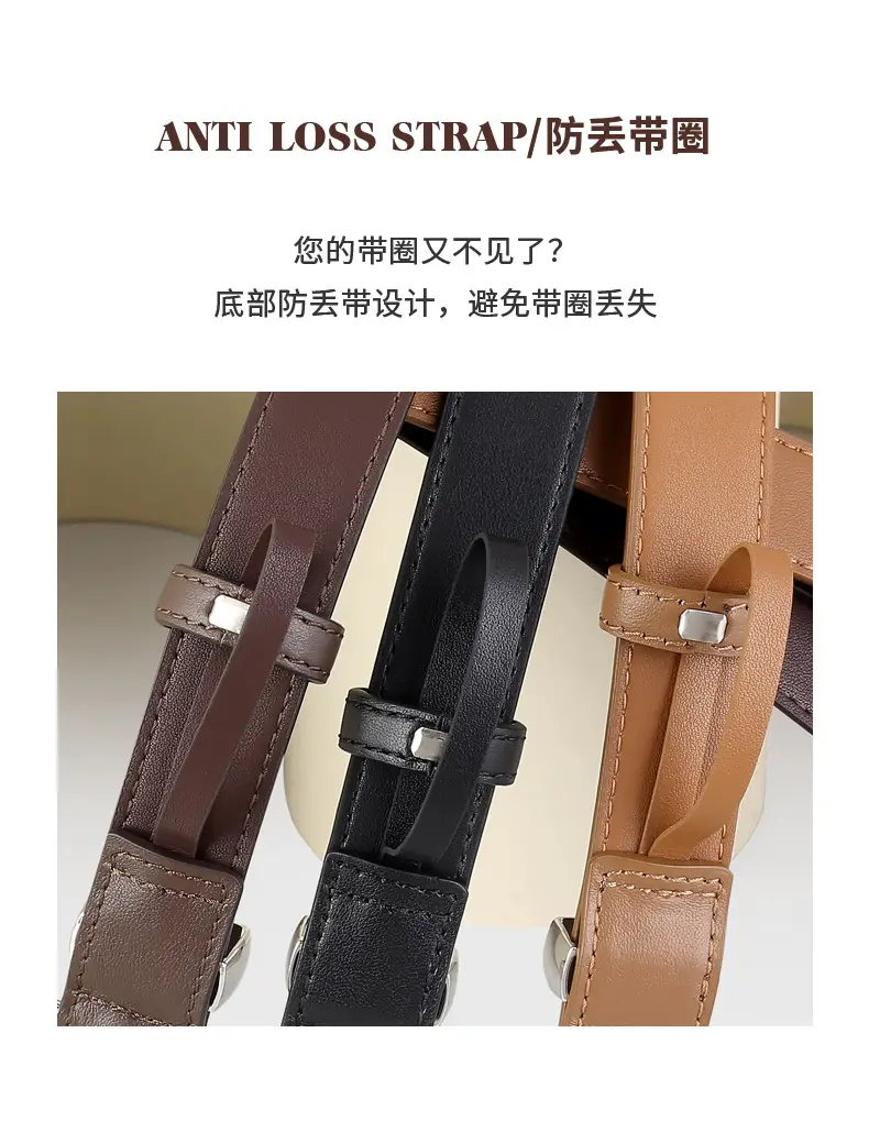 Women's Genuine Leather Belt with Silver Buckle All Colors — feature 7