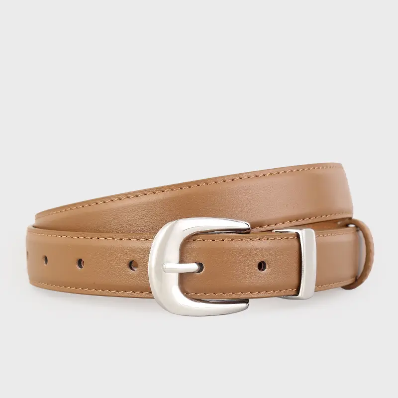 Women's Genuine Leather Belt with Silver Buckle All Colors - Image 2