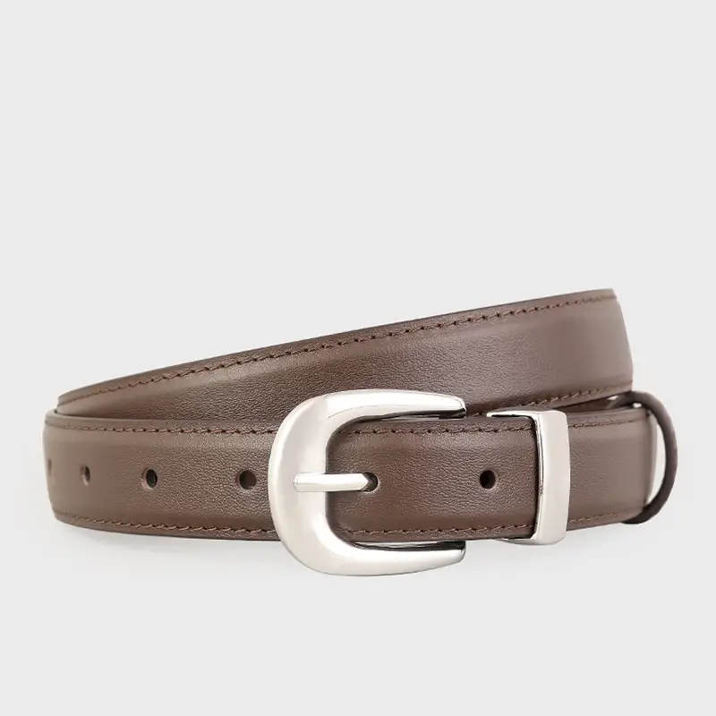 Women's Genuine Leather Belt with Silver Buckle All Colors - Image 3