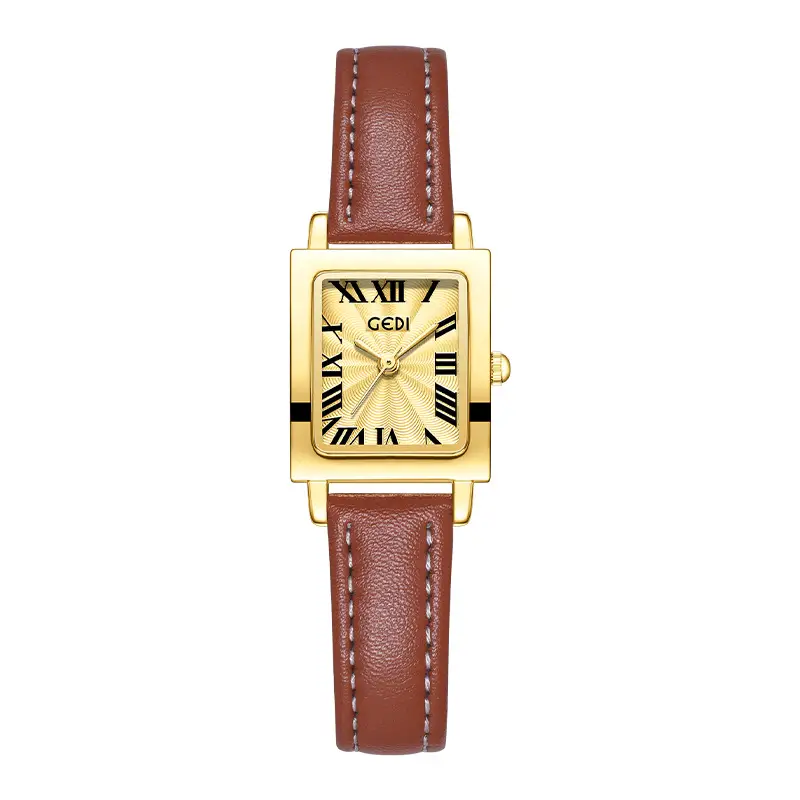 Gold Retro Square Watch for Women Waterproof Quartz - Image 4