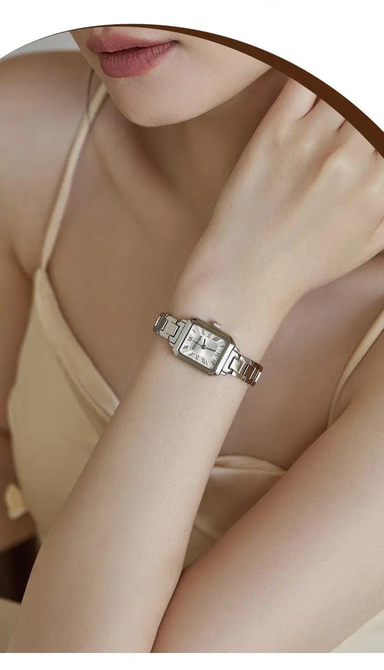 Japanese Minimalist Women's Watch Silver Chain Band Light Blue Dial — feature 6
