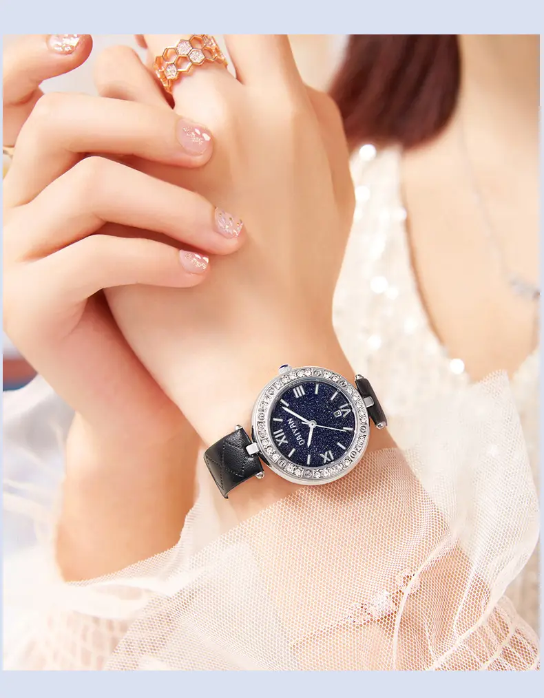 Women's Luxury Rhomboid Watch with Crystal Band — feature 6