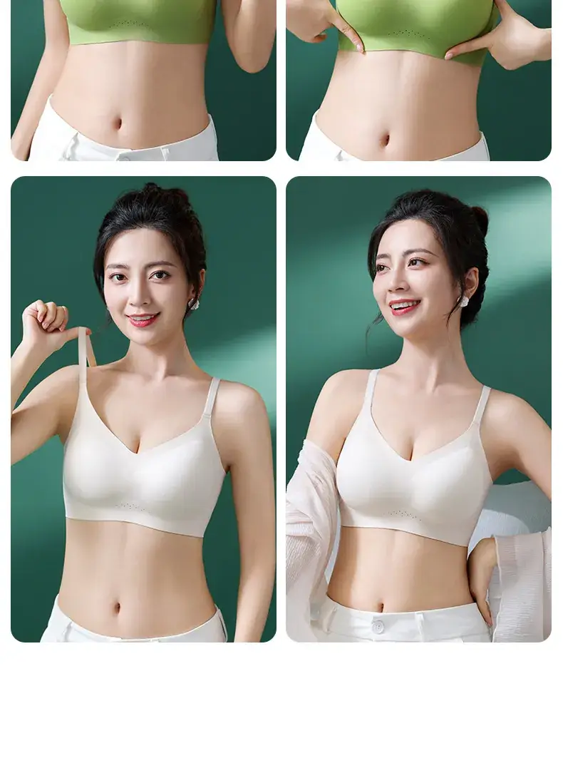 Women's Push-Up No-Steel Ring Bra Grey — feature 21
