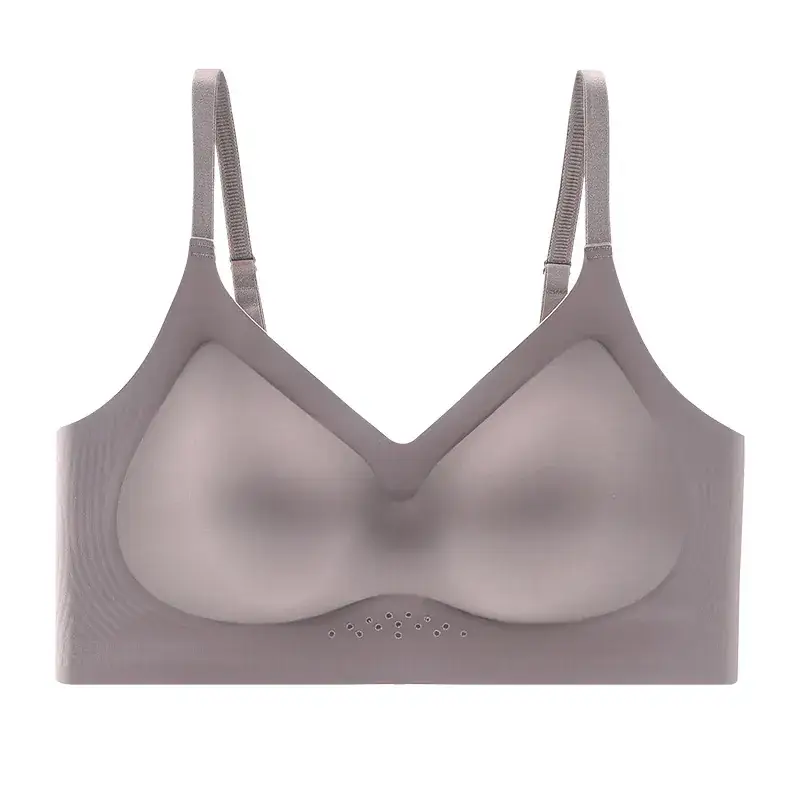 Women's Push-Up No-Steel Ring Bra Grey - Image 4