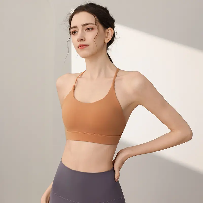 High Strength Sports Underwear Women's Shockproof Outer Wear Running Fitness Bra One-piece Beauty Back Yoga Vest Anti-sagging