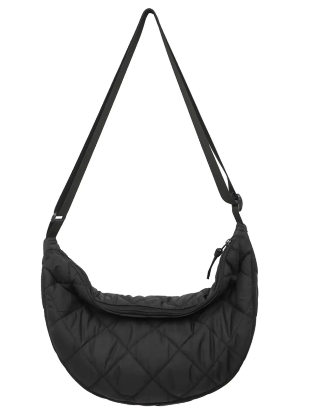 Women's White Quilted Crossbody Bag with Diamond Embroidery - Image 9