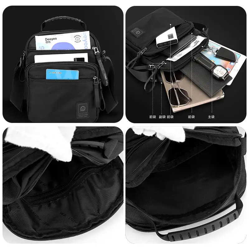 Men's Black Business Commuter Shoulder Bag - Image 8