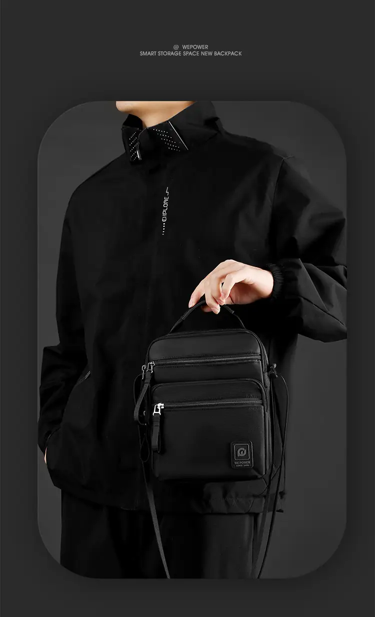 Men's Black Business Commuter Shoulder Bag — feature 16