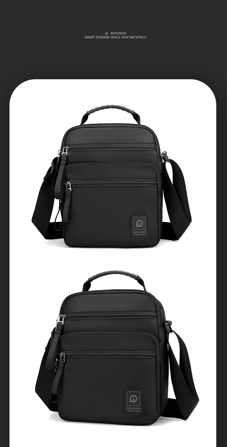 Men's Black Business Commuter Shoulder Bag — feature 19