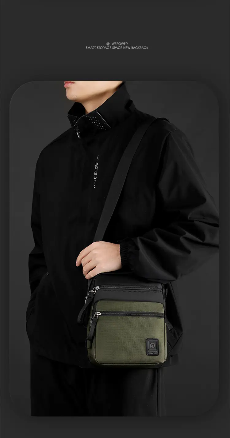 Men's Black Business Commuter Shoulder Bag — feature 5